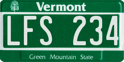 VT license plate LFS234