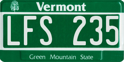 VT license plate LFS235