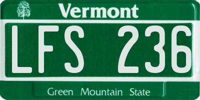 VT license plate LFS236