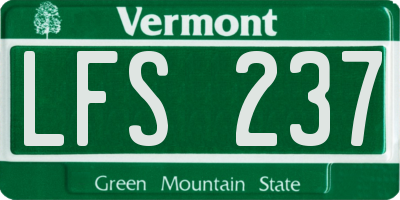VT license plate LFS237