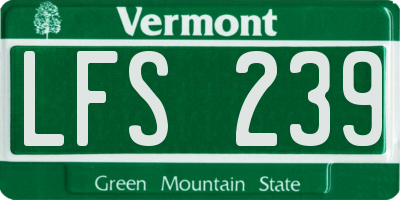 VT license plate LFS239