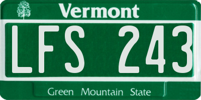 VT license plate LFS243