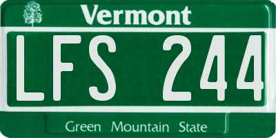 VT license plate LFS244