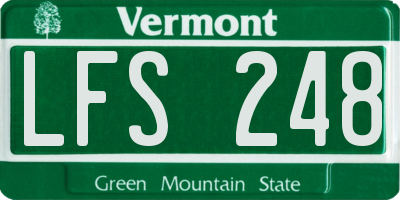 VT license plate LFS248