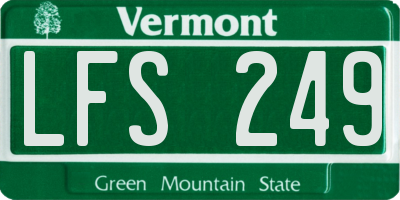 VT license plate LFS249