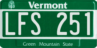 VT license plate LFS251