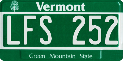 VT license plate LFS252
