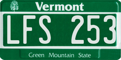 VT license plate LFS253