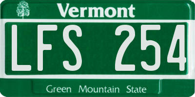 VT license plate LFS254