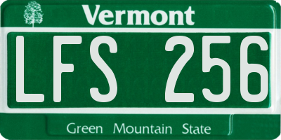 VT license plate LFS256