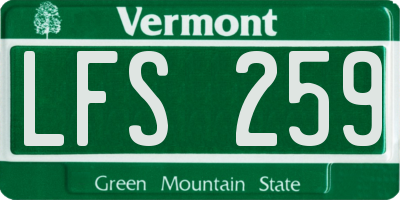VT license plate LFS259