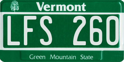 VT license plate LFS260