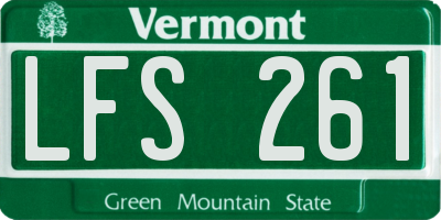 VT license plate LFS261