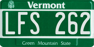 VT license plate LFS262