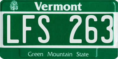 VT license plate LFS263