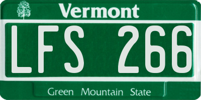 VT license plate LFS266