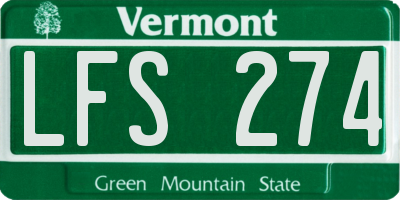 VT license plate LFS274