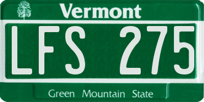 VT license plate LFS275