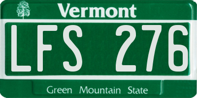 VT license plate LFS276