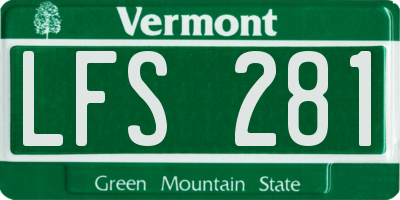 VT license plate LFS281