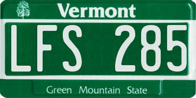 VT license plate LFS285