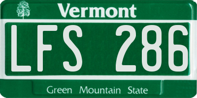 VT license plate LFS286