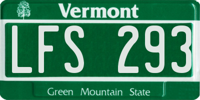 VT license plate LFS293