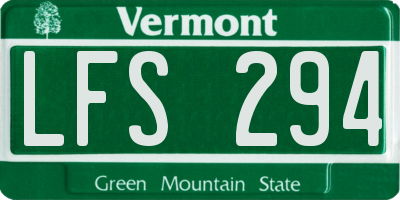 VT license plate LFS294