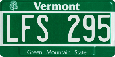 VT license plate LFS295