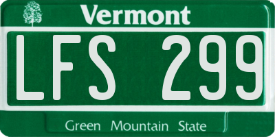 VT license plate LFS299