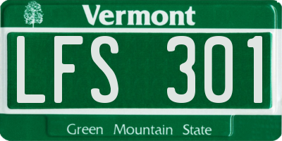 VT license plate LFS301
