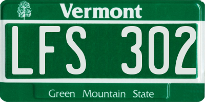VT license plate LFS302