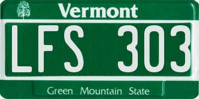 VT license plate LFS303