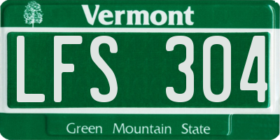 VT license plate LFS304