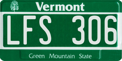 VT license plate LFS306