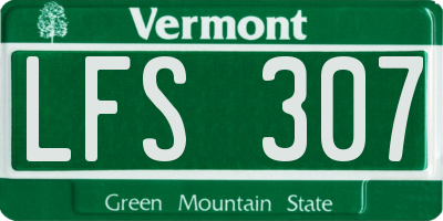 VT license plate LFS307