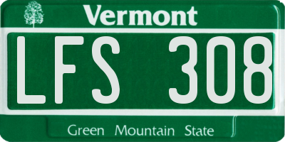 VT license plate LFS308