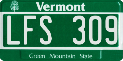 VT license plate LFS309