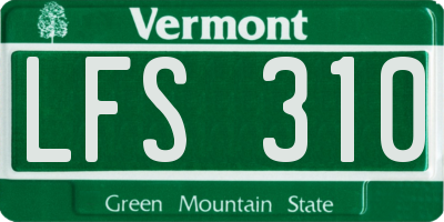 VT license plate LFS310