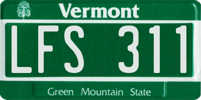 VT license plate LFS311