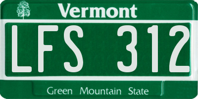 VT license plate LFS312