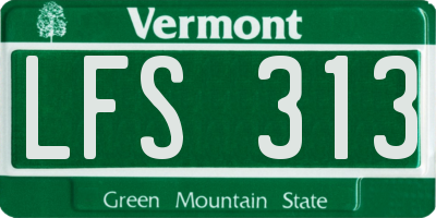 VT license plate LFS313