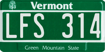 VT license plate LFS314