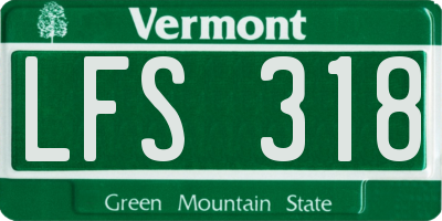 VT license plate LFS318