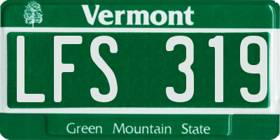 VT license plate LFS319