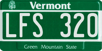 VT license plate LFS320