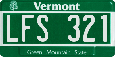 VT license plate LFS321