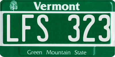 VT license plate LFS323