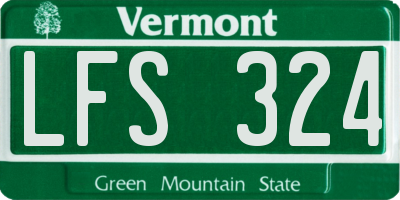 VT license plate LFS324