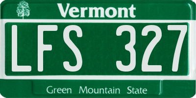 VT license plate LFS327